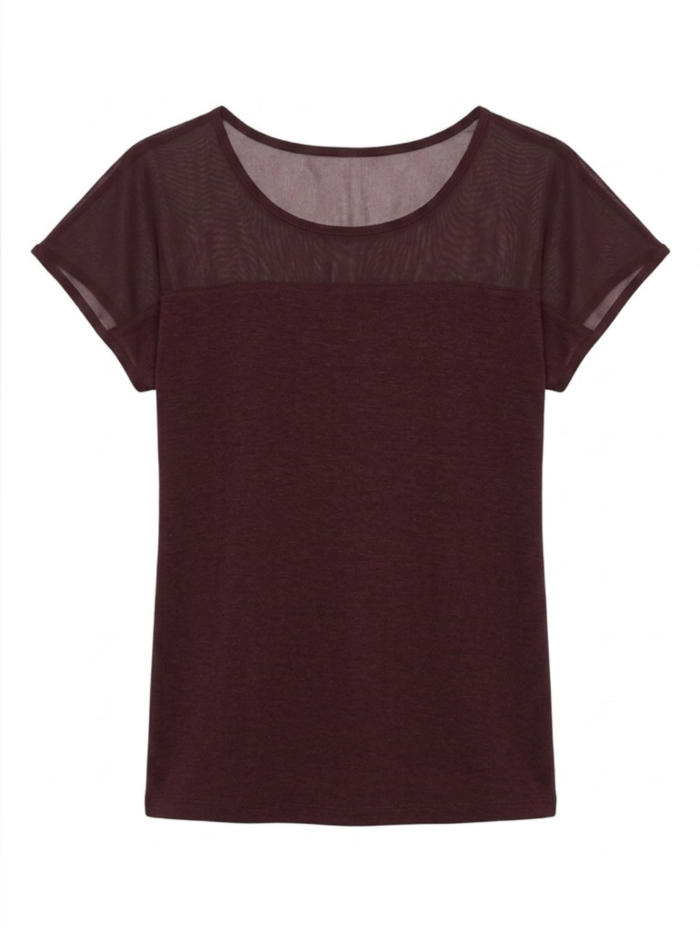 GAP Short Sleeve Scoop Neck Tee in Deep Plum